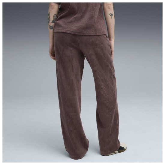 Puma Γυναικείο παντελόνι φόρμας Essentials Elevated Velour Rib Straight Leg Pants Puma Γυναικείο παντελόνι φόρμας Essentials Elevated Velour Rib Straight Leg Pants